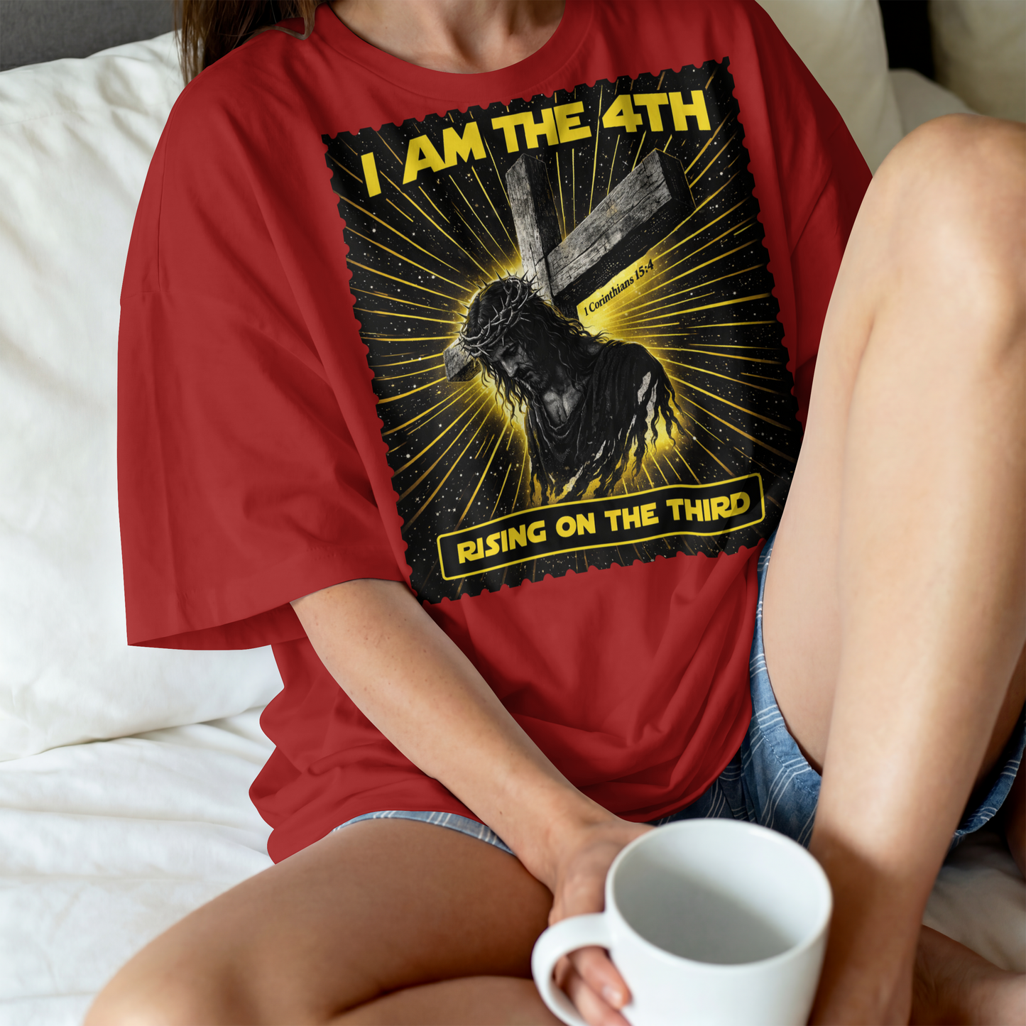 I Am The 4th T-Shirt — "Rising on the Third" Christian Resurrection Tee