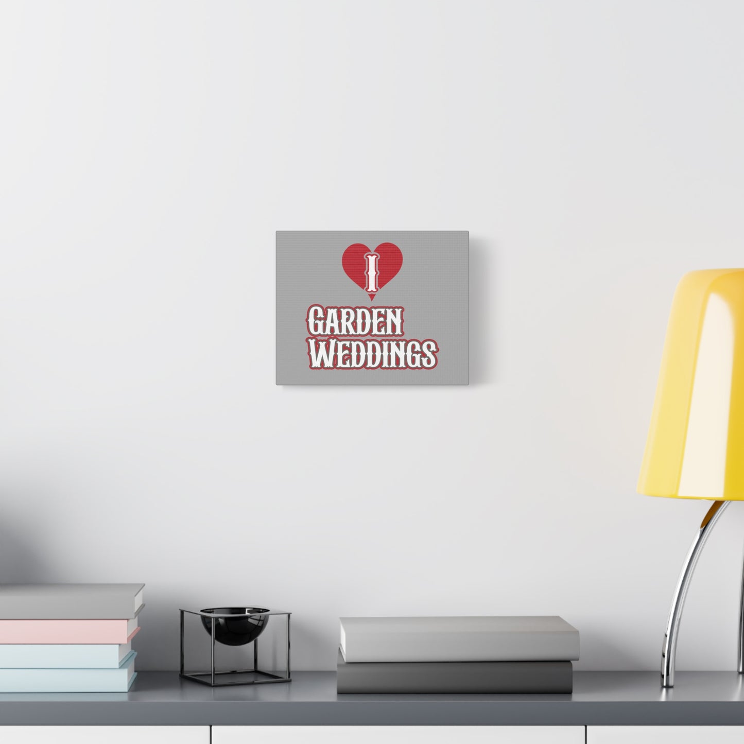 I Heart Garden Weddings Matte Canvas Wall Art — Elegant Spring Wedding Decor