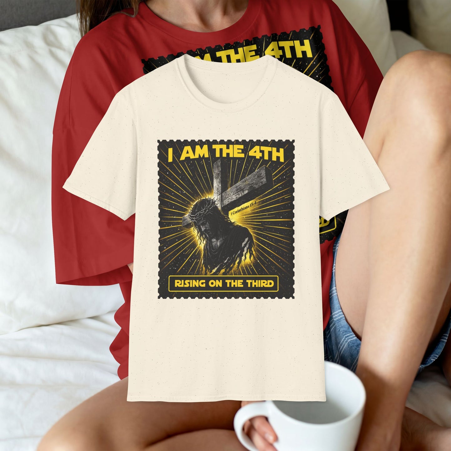 I Am The 4th T-Shirt — "Rising on the Third" Christian Resurrection Tee