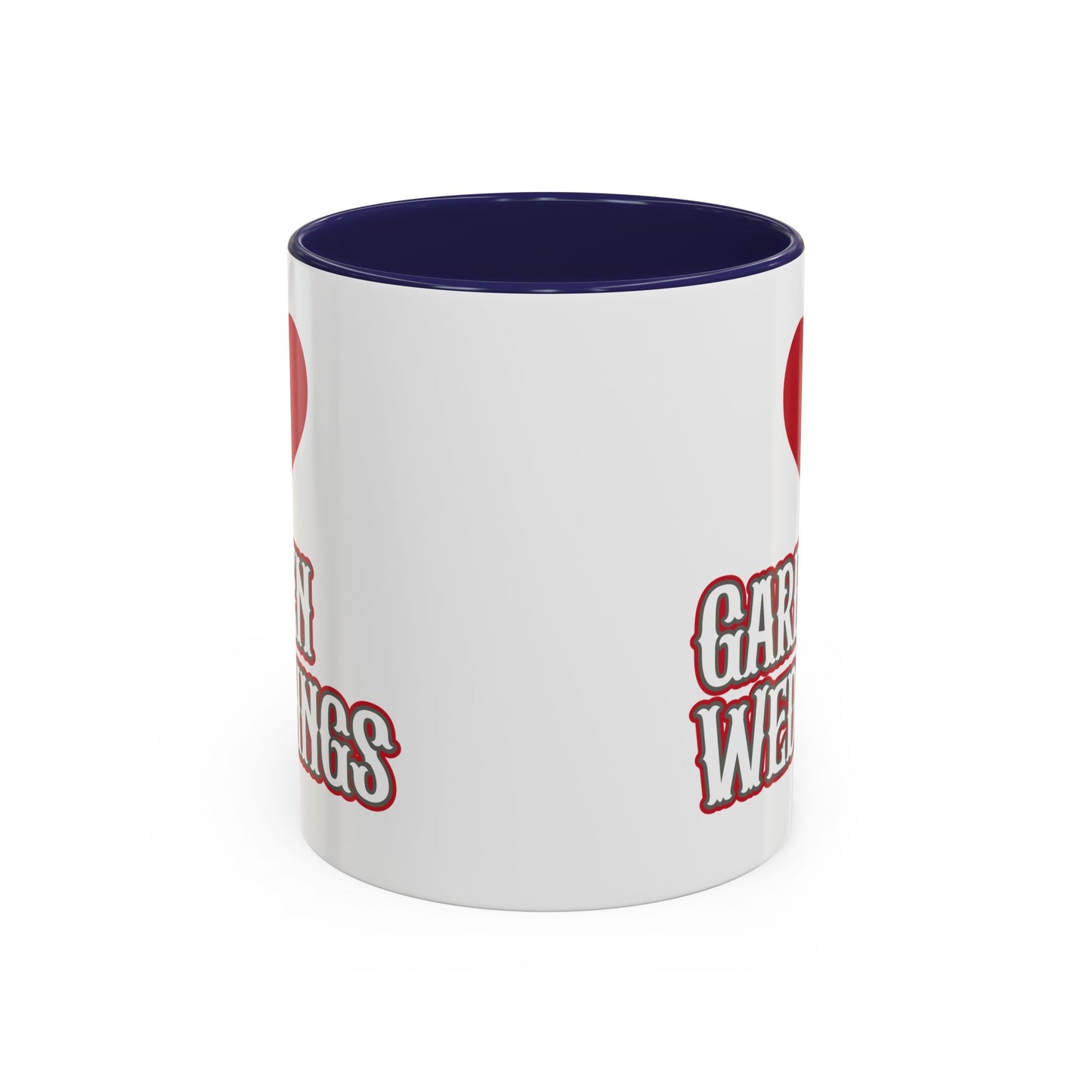 I Love Garden Weddings Accent Coffee Mug — Floral Outdoor Wedding Scene (11/15 oz)