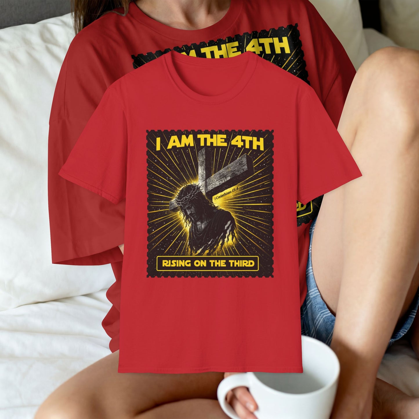 I Am The 4th T-Shirt — "Rising on the Third" Christian Resurrection Tee