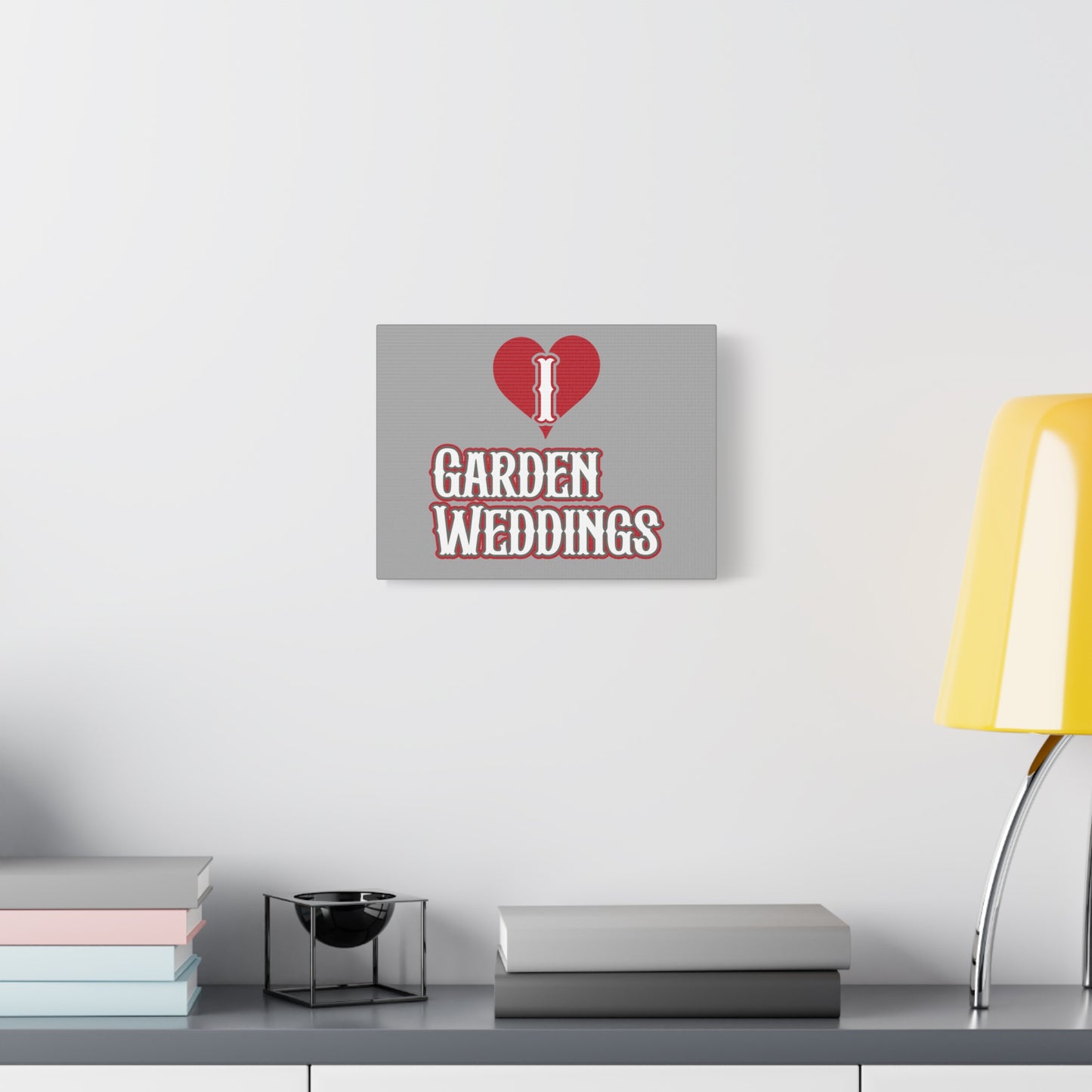 I Heart Garden Weddings Matte Canvas Wall Art — Elegant Spring Wedding Decor