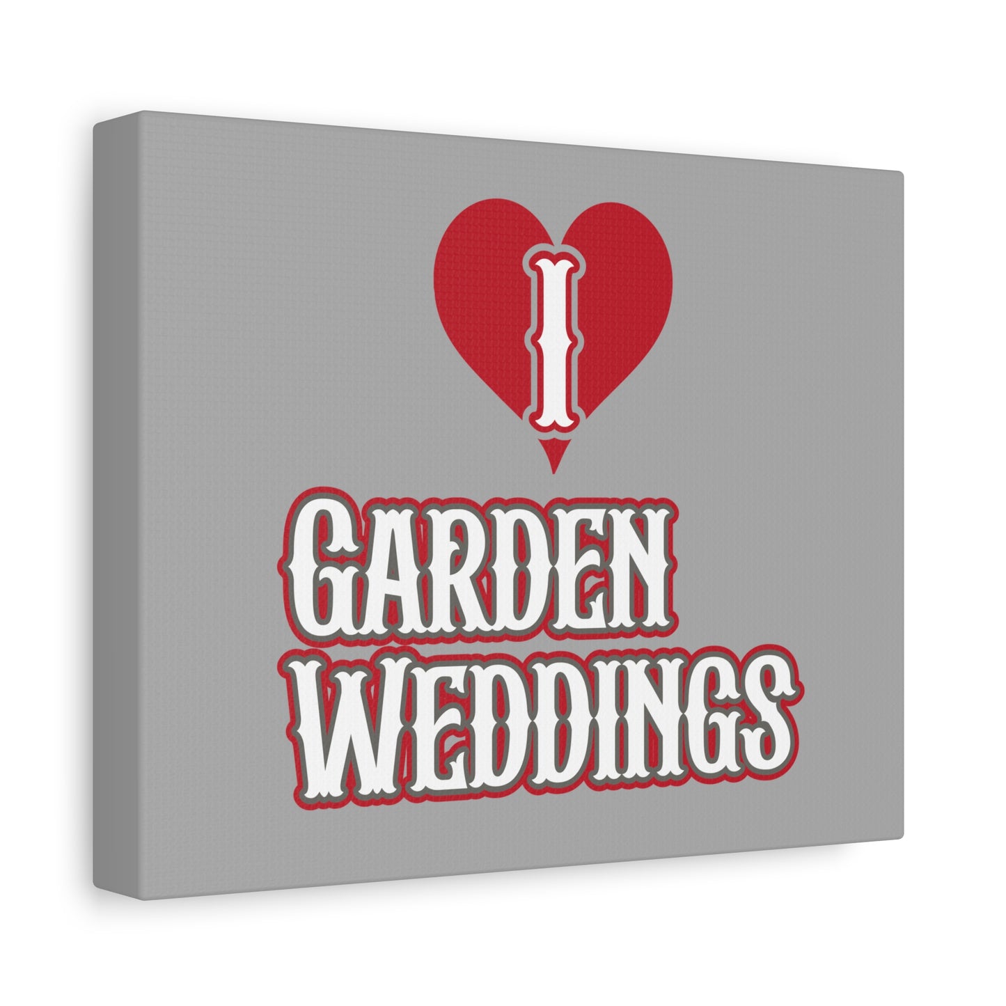 I Heart Garden Weddings Matte Canvas Wall Art — Elegant Spring Wedding Decor