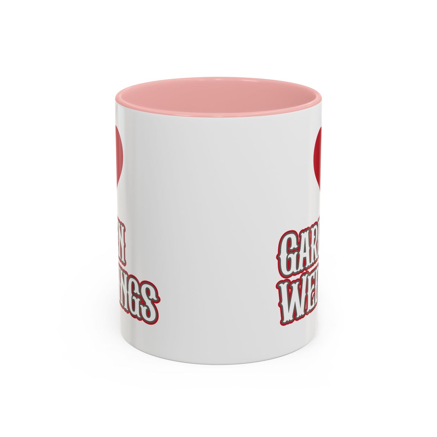 I Love Garden Weddings Accent Coffee Mug — Floral Outdoor Wedding Scene (11/15 oz)
