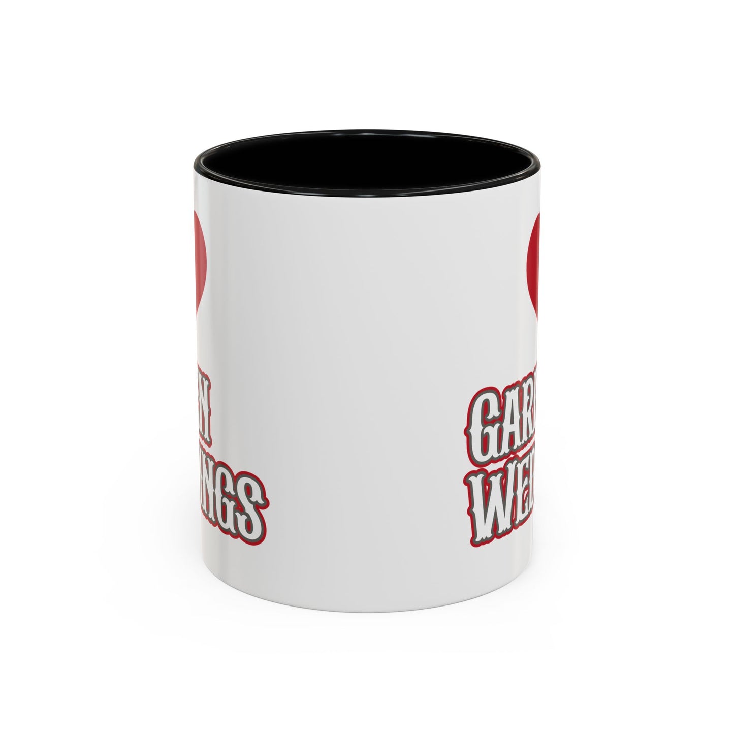 I Love Garden Weddings Accent Coffee Mug — Floral Outdoor Wedding Scene (11/15 oz)