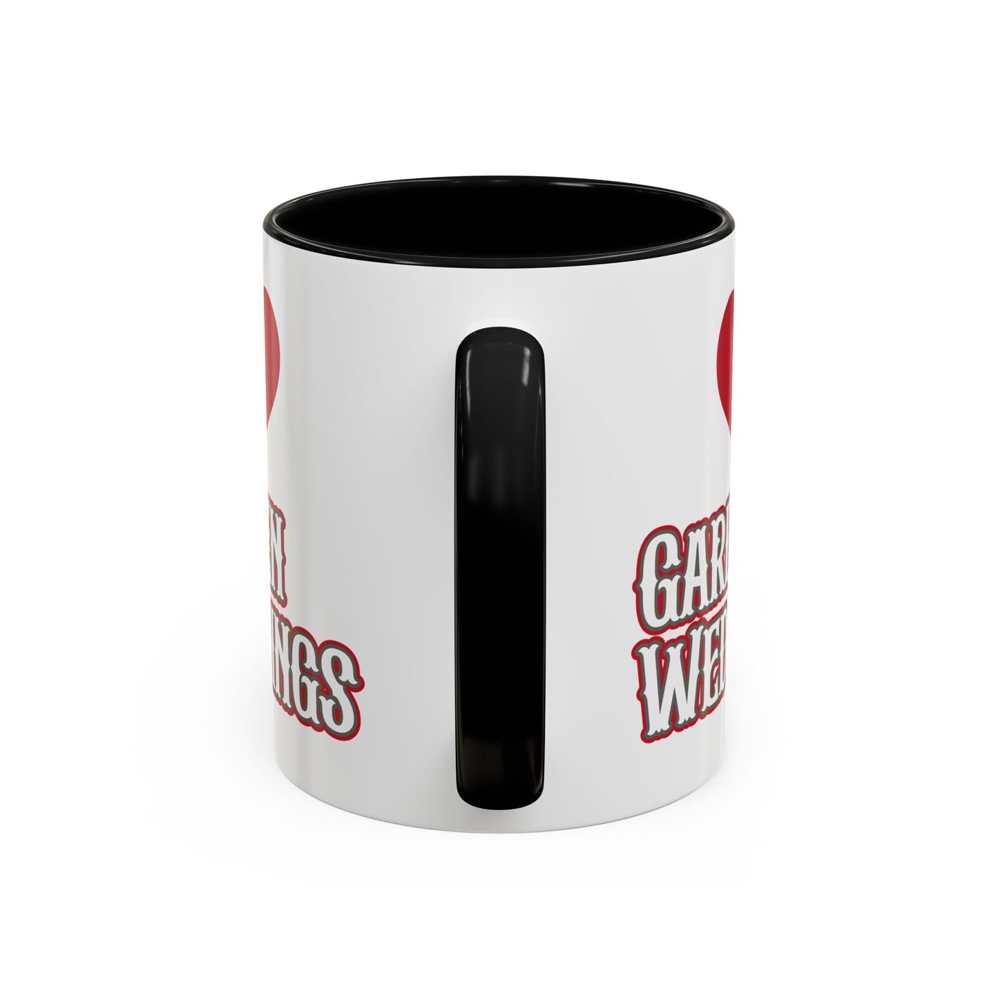 I Love Garden Weddings Accent Coffee Mug — Floral Outdoor Wedding Scene (11/15 oz)