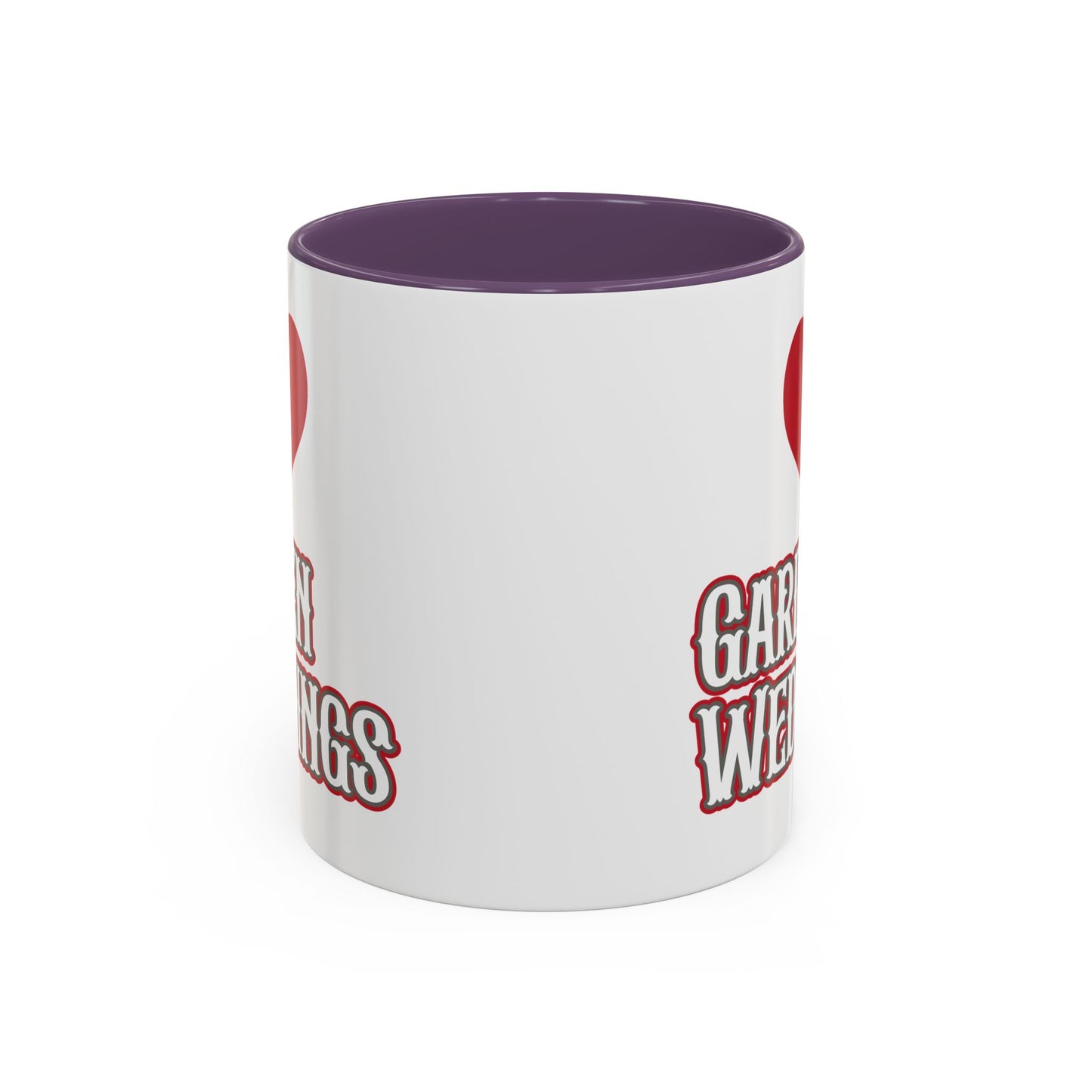 I Love Garden Weddings Accent Coffee Mug — Floral Outdoor Wedding Scene (11/15 oz)