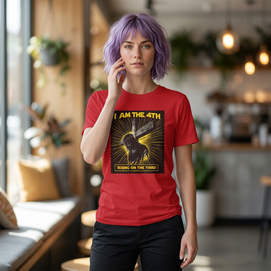 I Am The 4th T-Shirt — "Rising on the Third" Christian Resurrection Tee