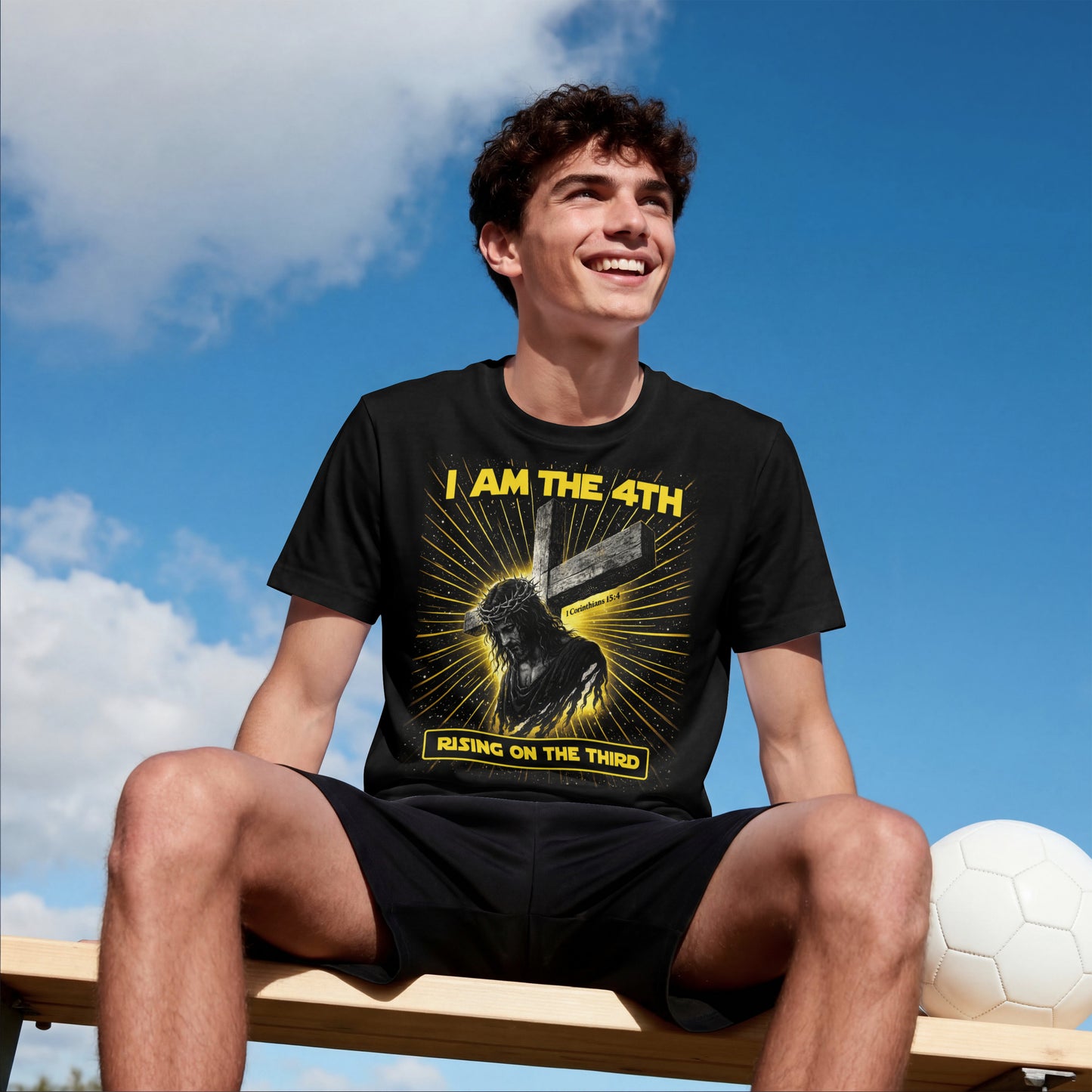 I Am The 4th T-Shirt — "Rising on the Third" Christian Resurrection Tee