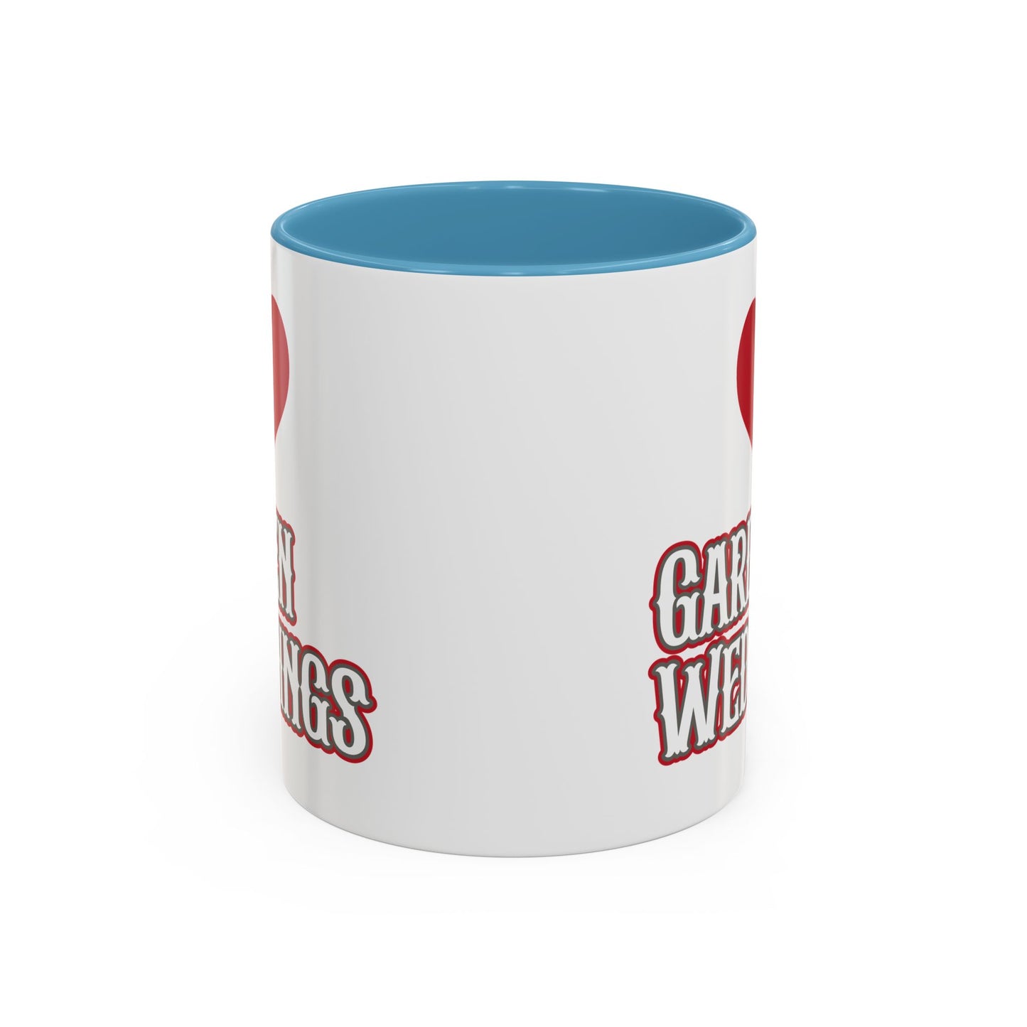 I Love Garden Weddings Accent Coffee Mug — Floral Outdoor Wedding Scene (11/15 oz)