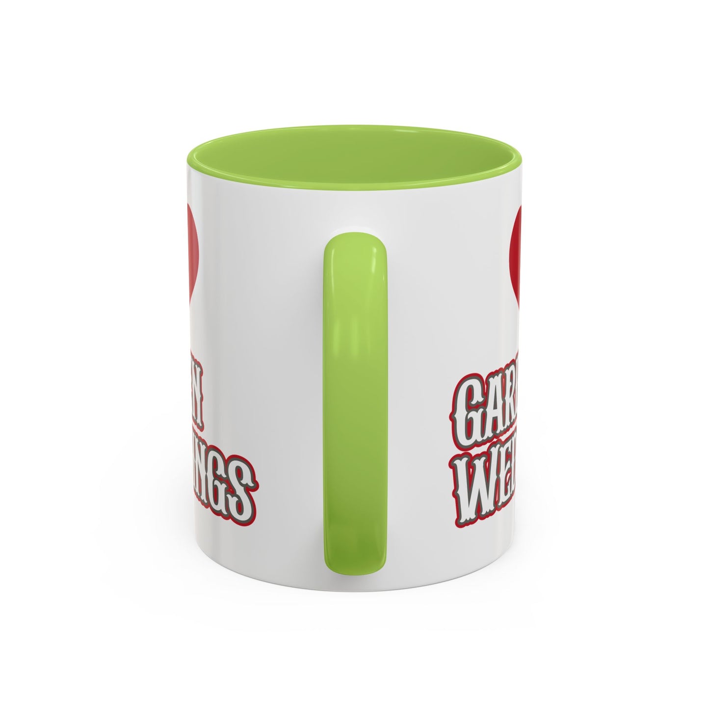 I Love Garden Weddings Accent Coffee Mug — Floral Outdoor Wedding Scene (11/15 oz)