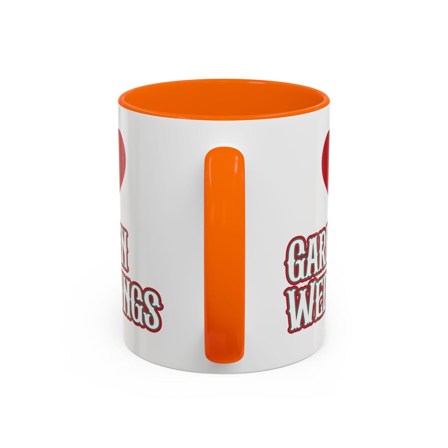 I Love Garden Weddings Accent Coffee Mug — Floral Outdoor Wedding Scene (11/15 oz)