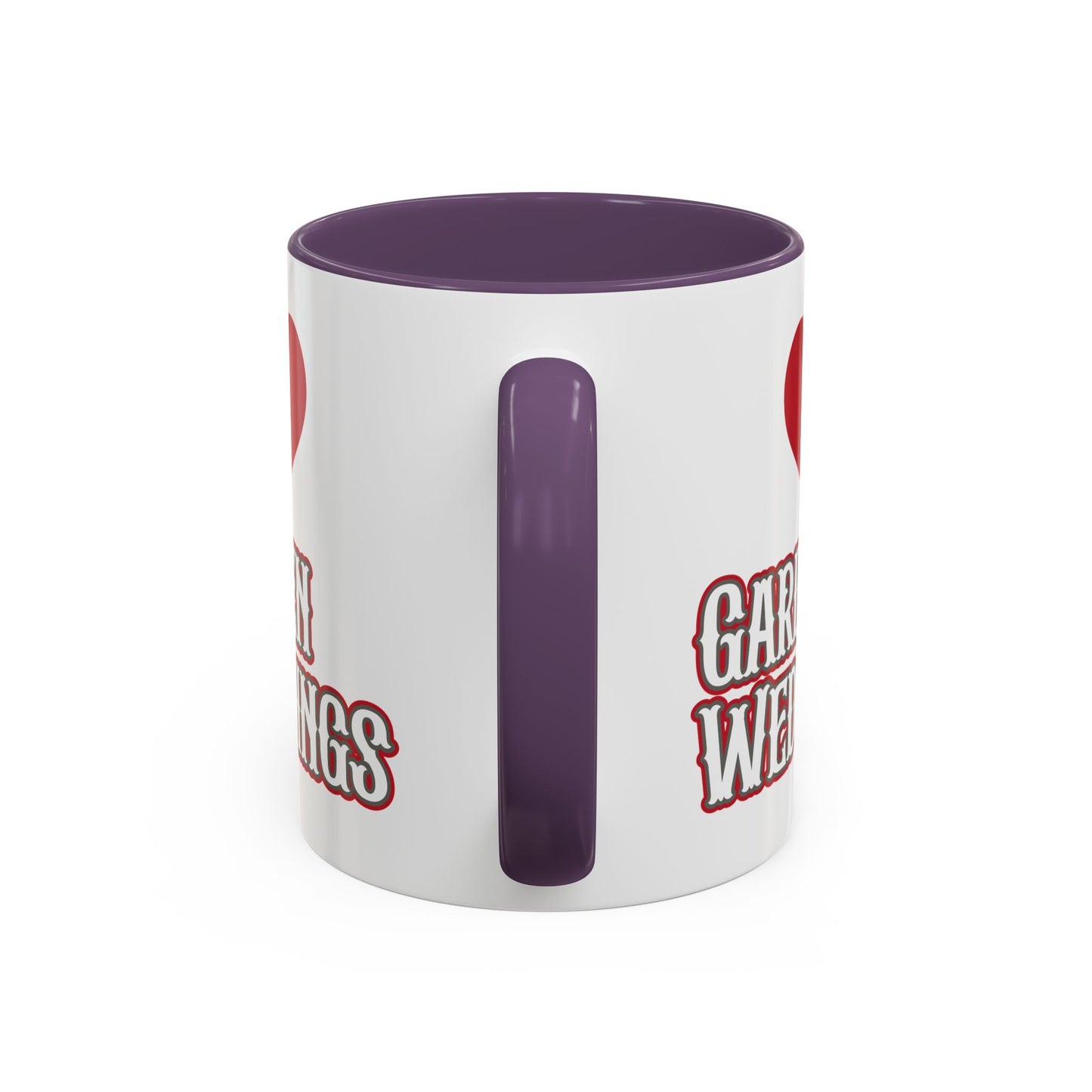 I Love Garden Weddings Accent Coffee Mug — Floral Outdoor Wedding Scene (11/15 oz)