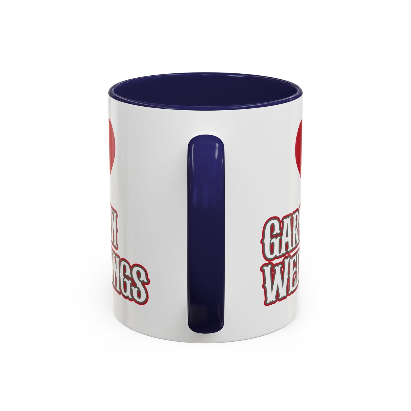 I Love Garden Weddings Accent Coffee Mug — Floral Outdoor Wedding Scene (11/15 oz)