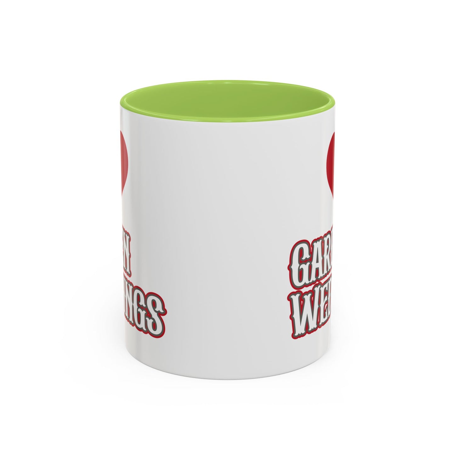 I Love Garden Weddings Accent Coffee Mug — Floral Outdoor Wedding Scene (11/15 oz)