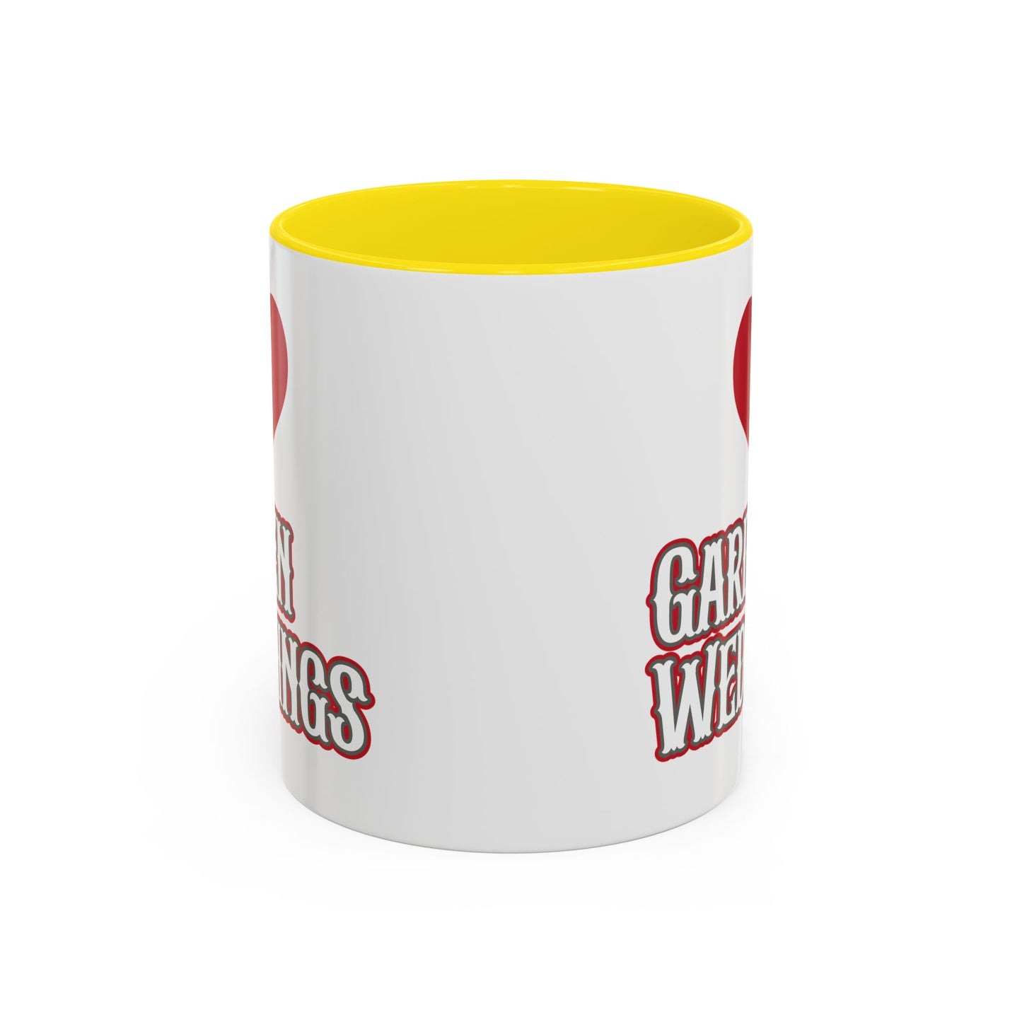 I Love Garden Weddings Accent Coffee Mug — Floral Outdoor Wedding Scene (11/15 oz)