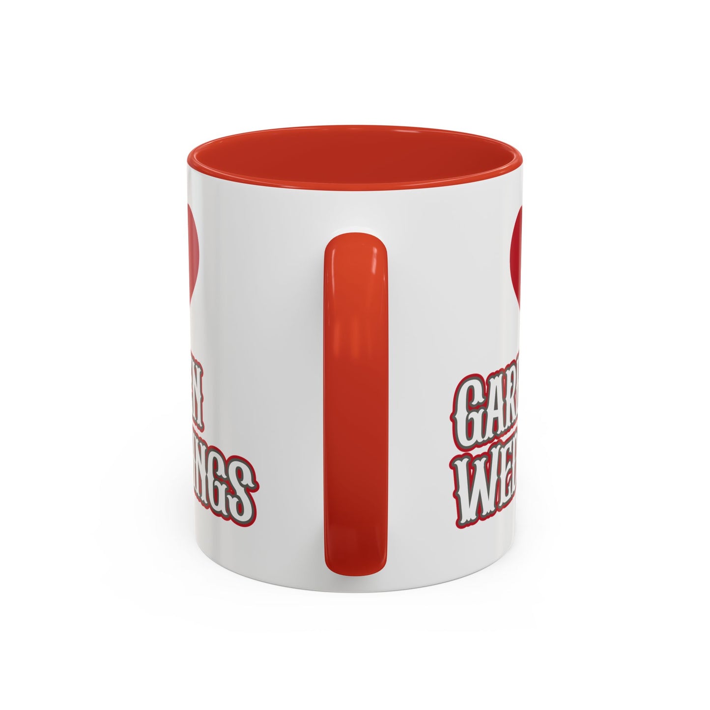 I Love Garden Weddings Accent Coffee Mug — Floral Outdoor Wedding Scene (11/15 oz)