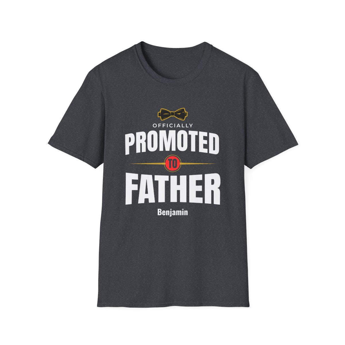 Father's Day Birthday — Bowtie Officially Promoted to Father Personalized Softstyle T-Shirt