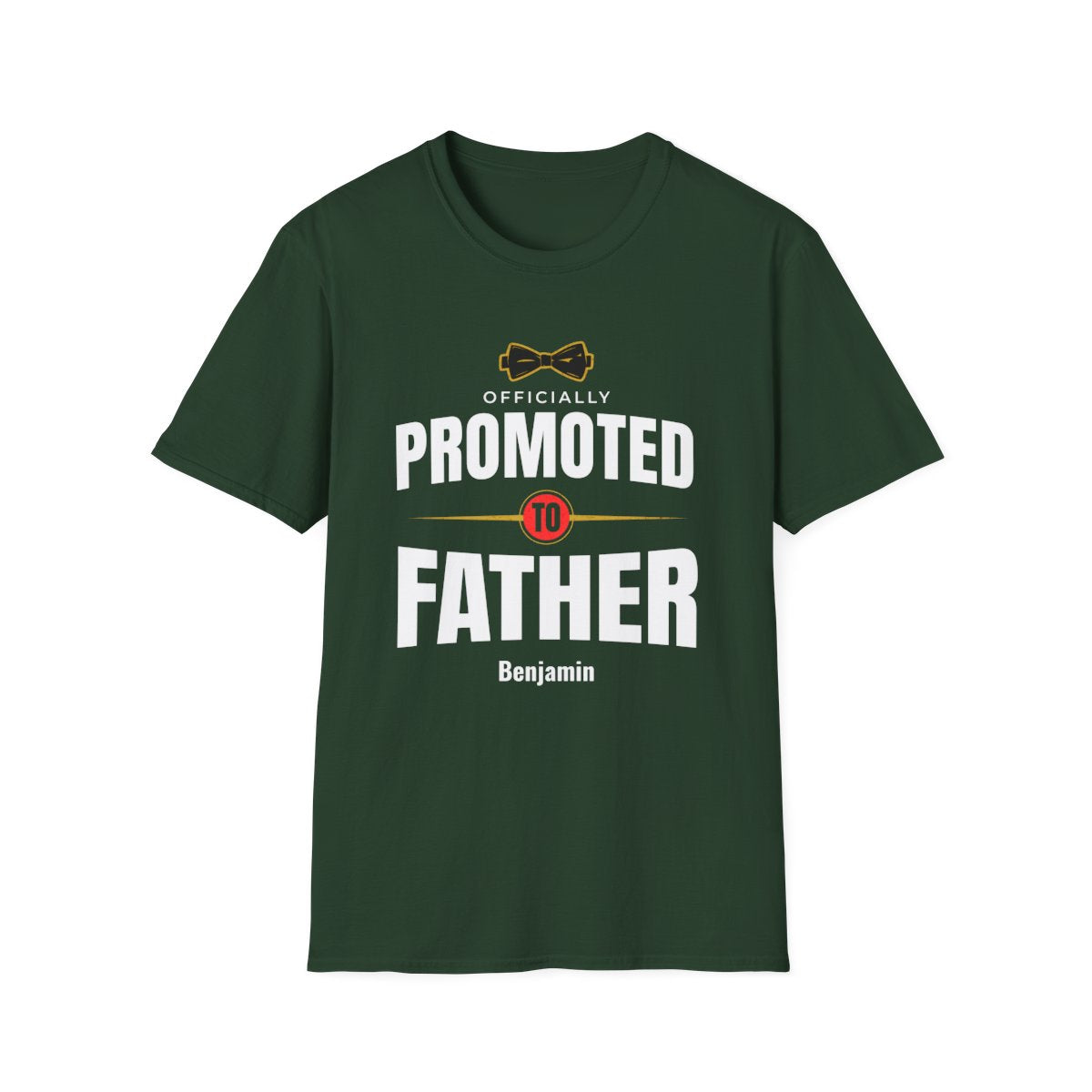 Father's Day Birthday — Bowtie Officially Promoted to Father Personalized Softstyle T-Shirt